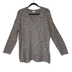 J. Jill Pure Jill Tweedy Beige Dropped Shoulder Swtr Sz MP Normcore, Beigecore